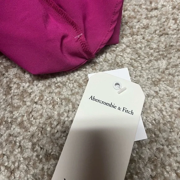 NWT Abercrombie All Over Ruffle Mini Dress Magenta Pink Sleeveless XS Tall XST - Picture 6 of 7